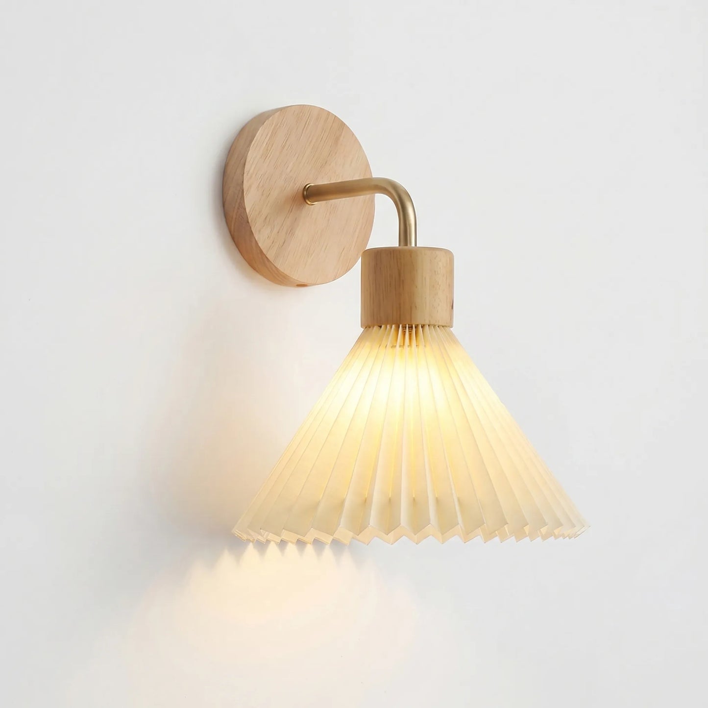 Nordvell - Nordic-Style Wall Sconce With Pleated Shade