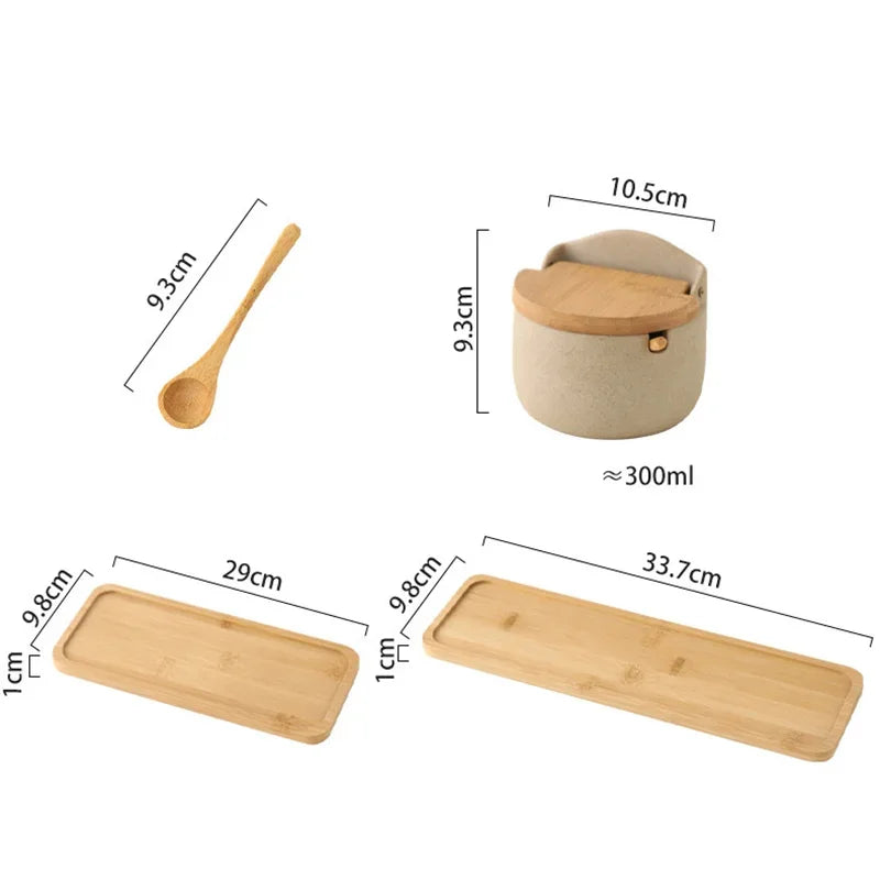 Kurina - Ceramic Spice Jar with Bamboo Lid
