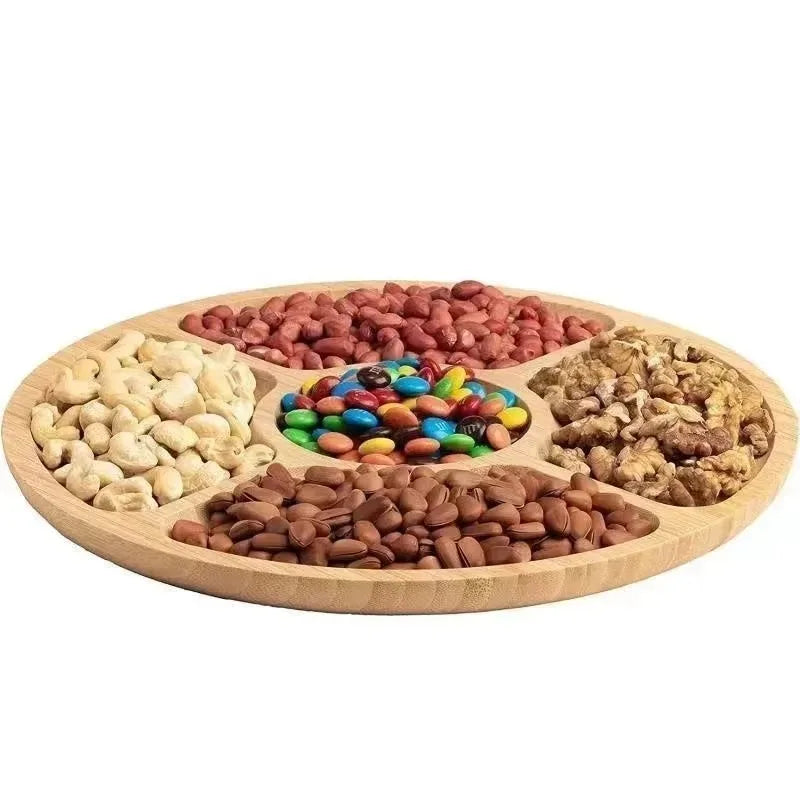 Snackora - Round Five Compartment Serving Platter