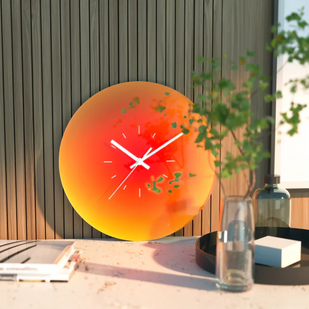 Sunset Design | Large Modern Glass Wall Clock 30 cm 1