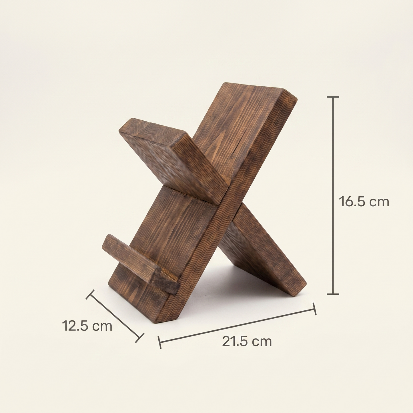 Recepta wooden cookbook stand - dimensions 21.5 x 12.5 x 16.5 cm