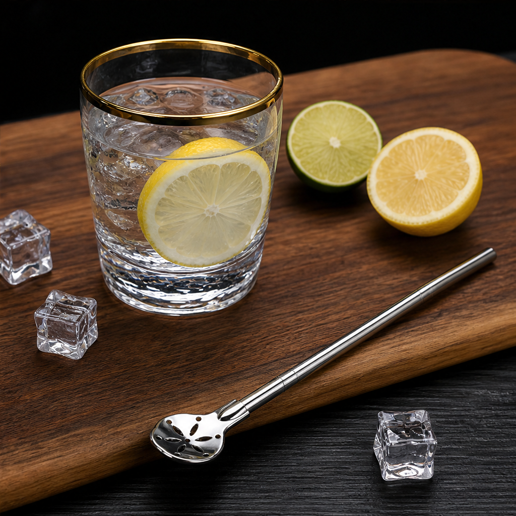 304 Stainless Steel 2-in-1 Straw Spoon lifestyle