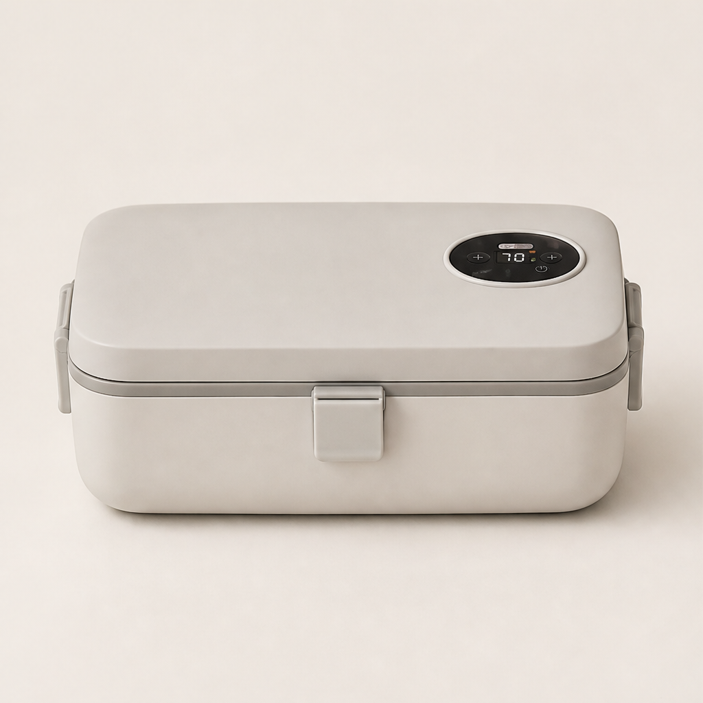 Portable Electric Heating Lunch Box, 900 ml Beige