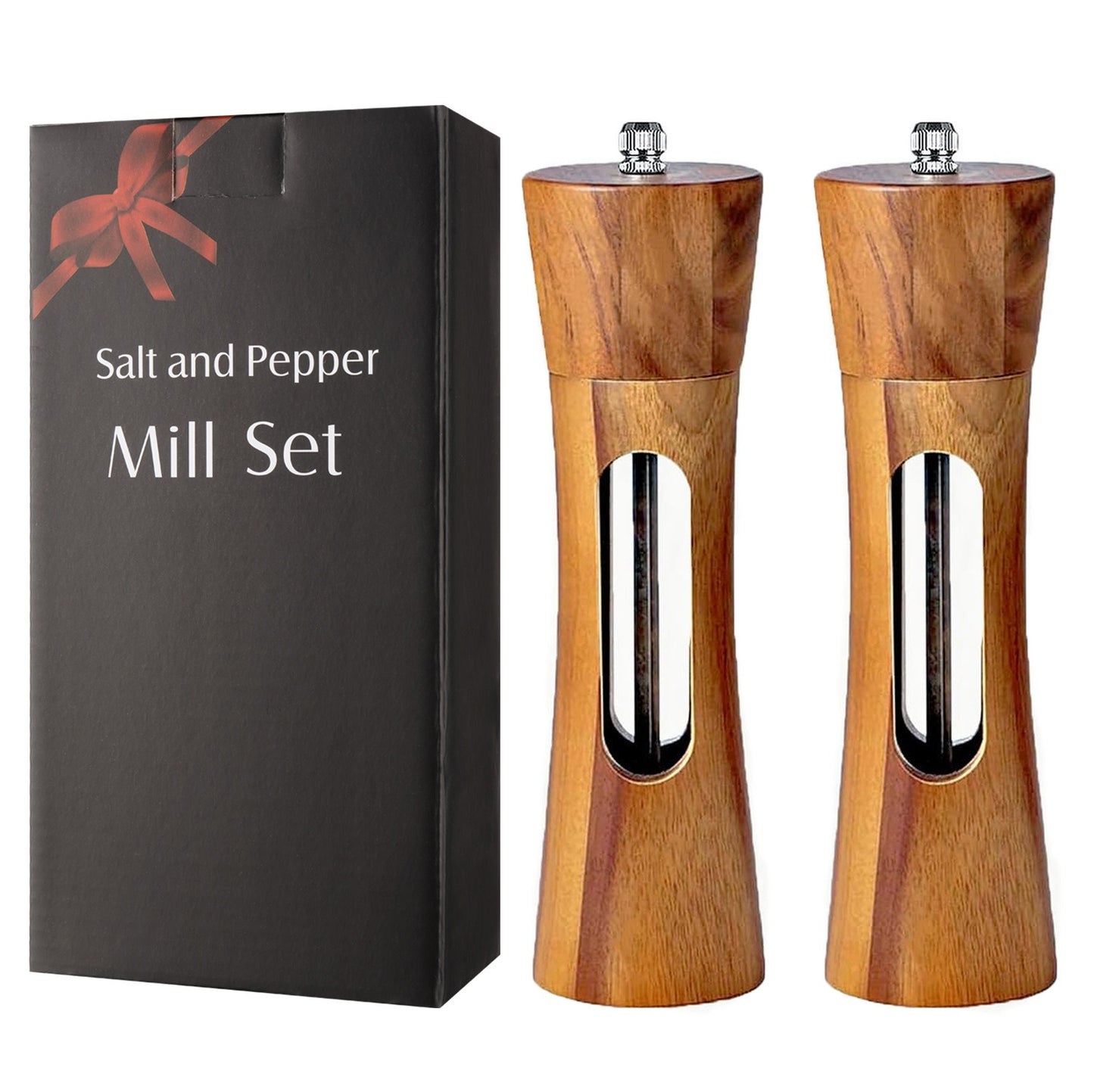 Saltora set of two acacia mills with gift box