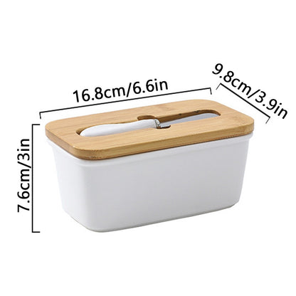 Dimensions of the Kremora butter dish: 16.8 by 9.8 by 7.6 cm