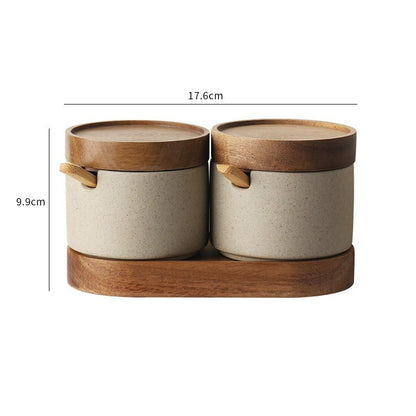 Sazuna set of two jars with tray
