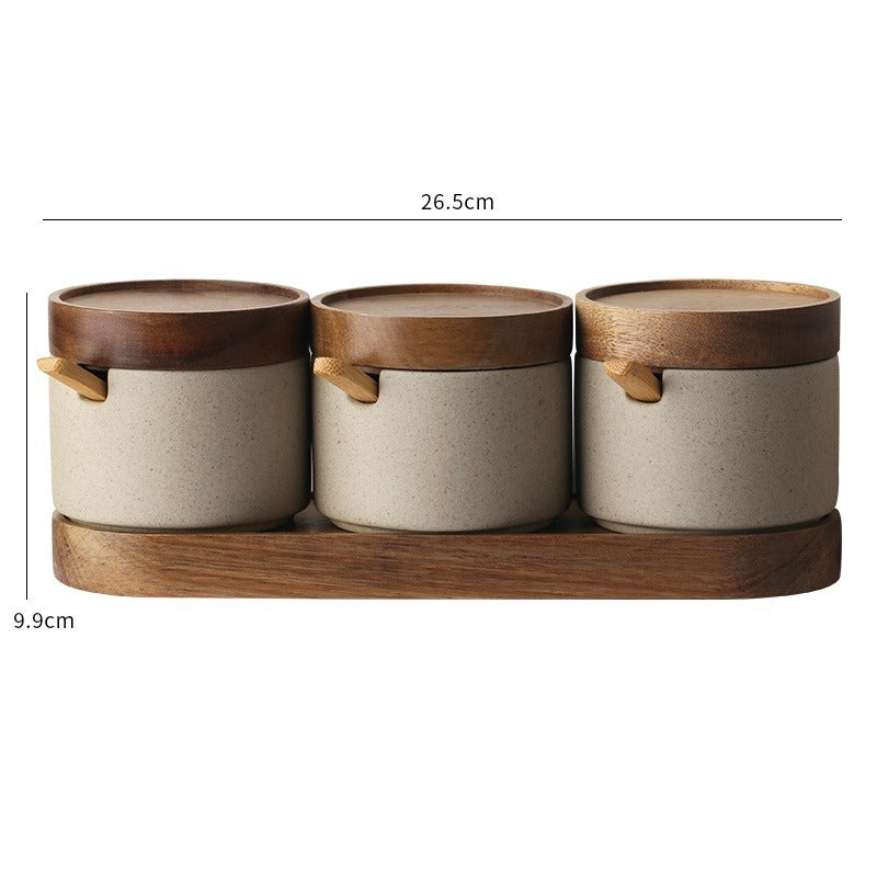Sazuna set of three jars with tray