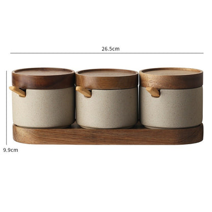 Sazuna set of three jars with tray