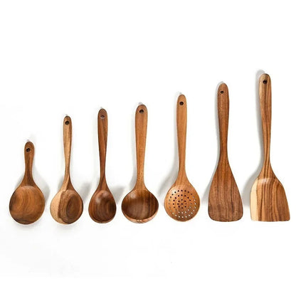 The seven Teakoro pieces laid out by length
