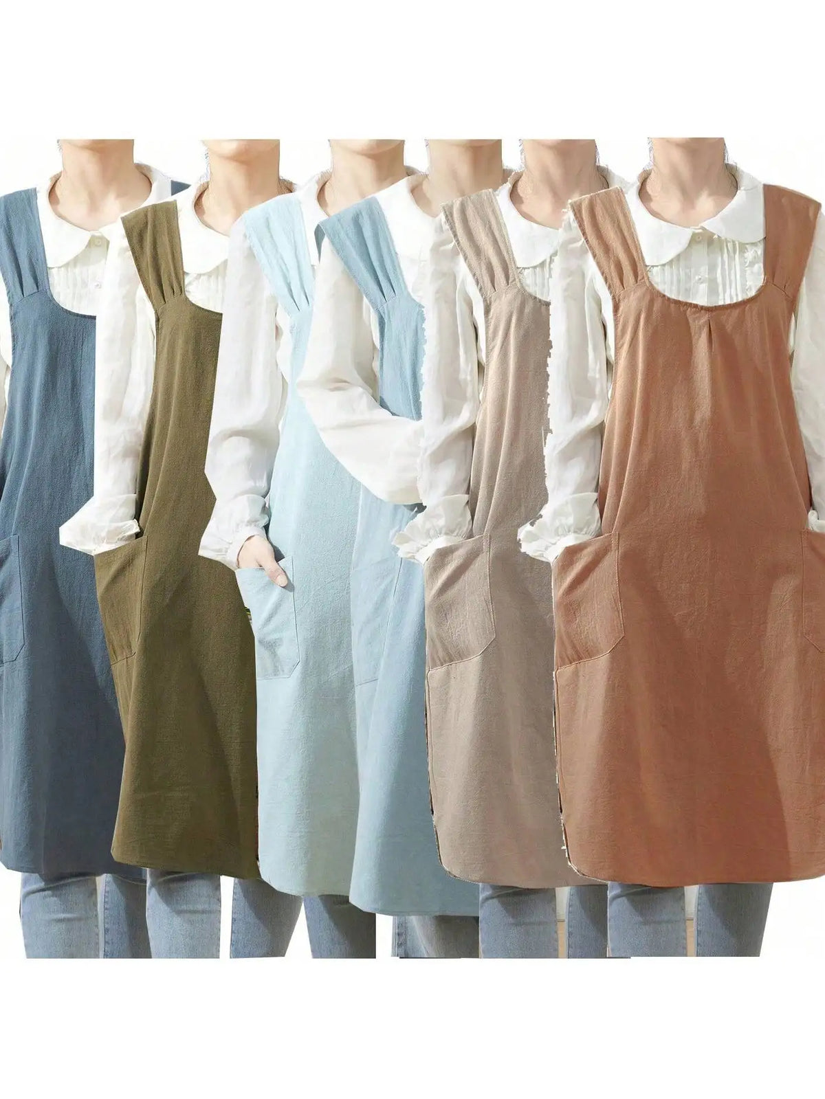 Linora - Cross-Back Cotton Linen Apron