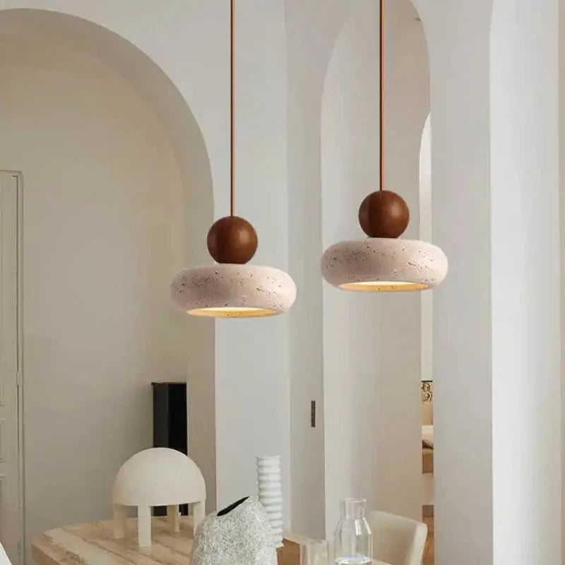 Agathorn - Vintage Style Stone Pendant Light