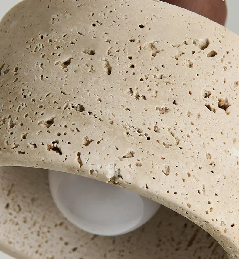 Arvella - Wabi-Sabi Wooden Travertine Wall Lamp