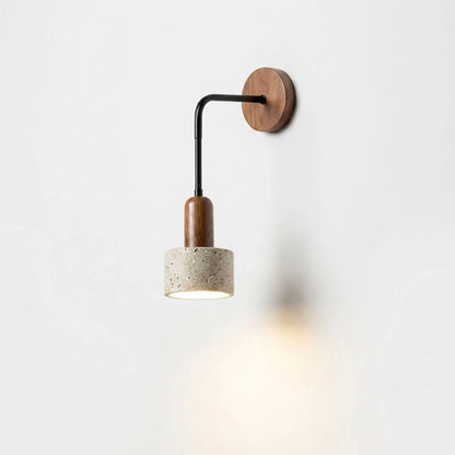 Arvella - Wabi-Sabi Wooden Travertine Wall Lamp