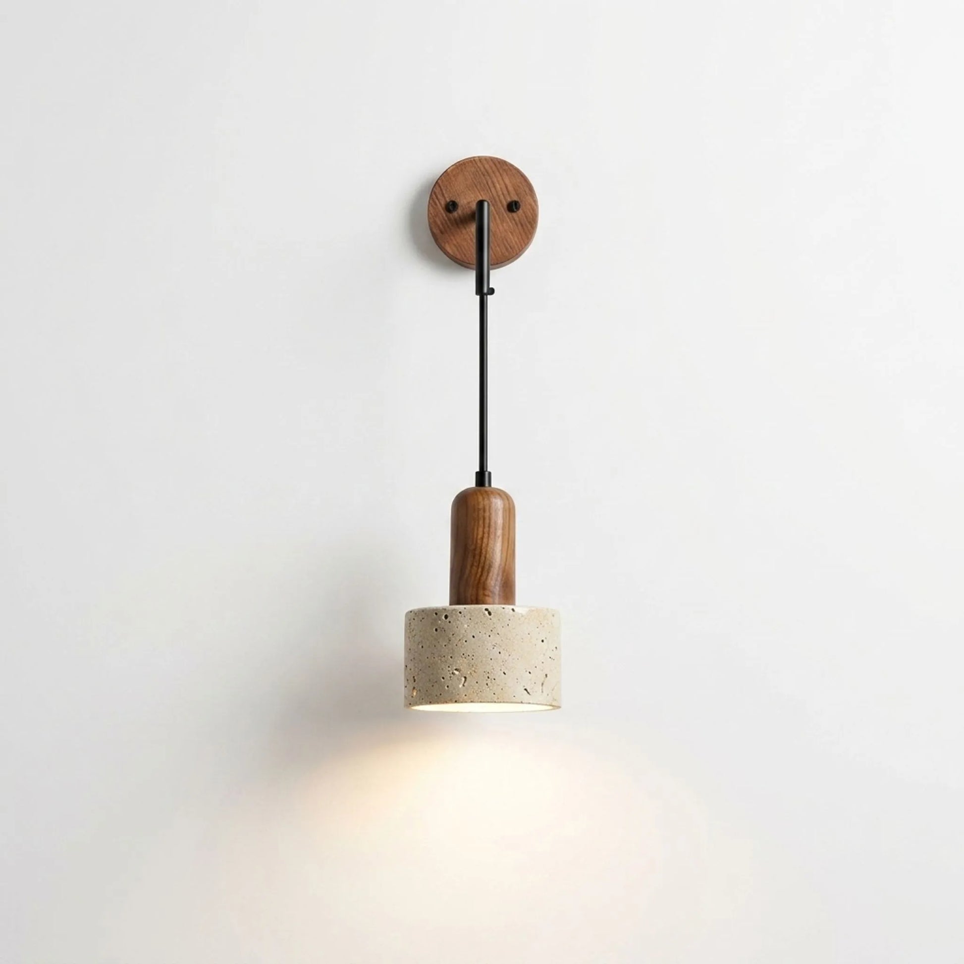 Arvella - Wabi-Sabi Wooden Travertine Wall Lamp