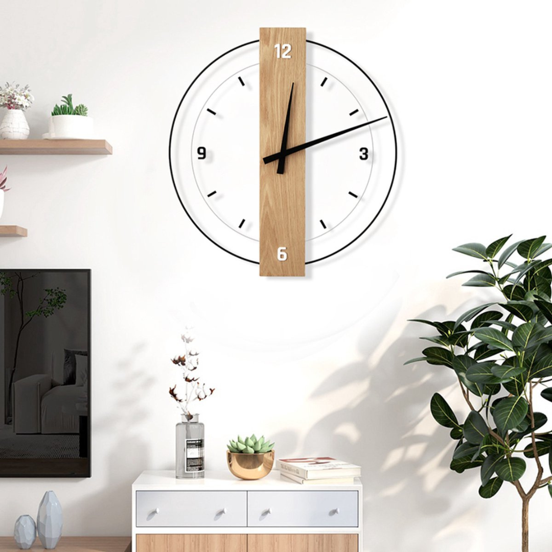 Aurra | Large Silent Wooden Wall Clock 2