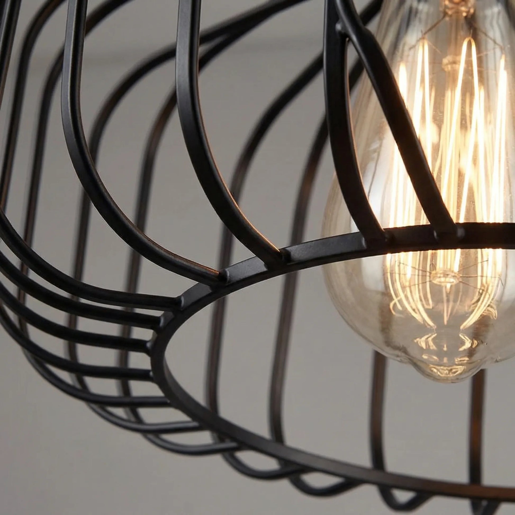 Cagelyn - Industrial Birdcage Flush Ceiling Light