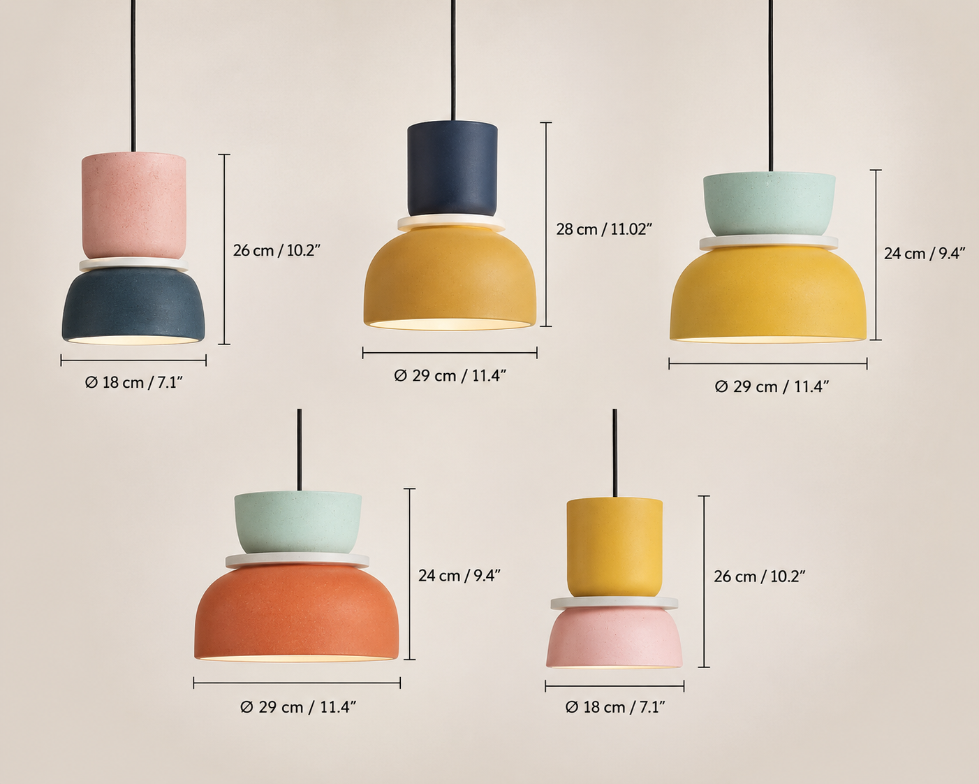 Chromalo - Color Block Pendant Light
