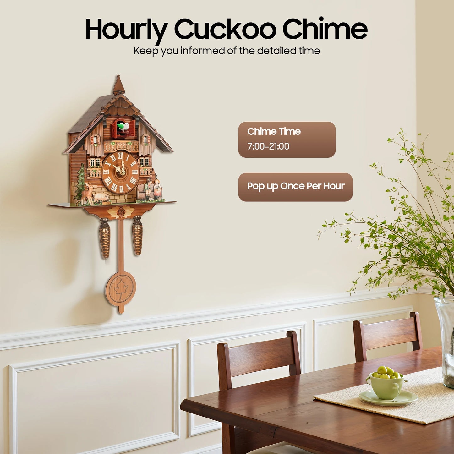 Cuckovik - Vintage Cuckoo Wall Clock With Bird Chime