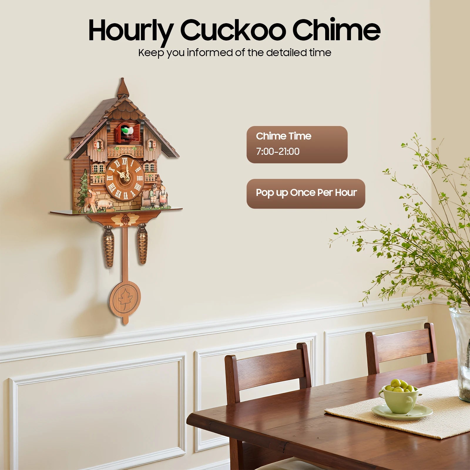 Cuckovik - Vintage Cuckoo Wall Clock With Bird Chime