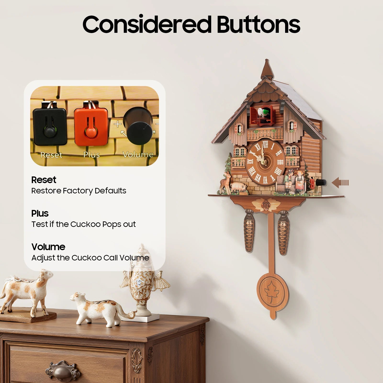 Cuckovik - Vintage Cuckoo Wall Clock With Bird Chime