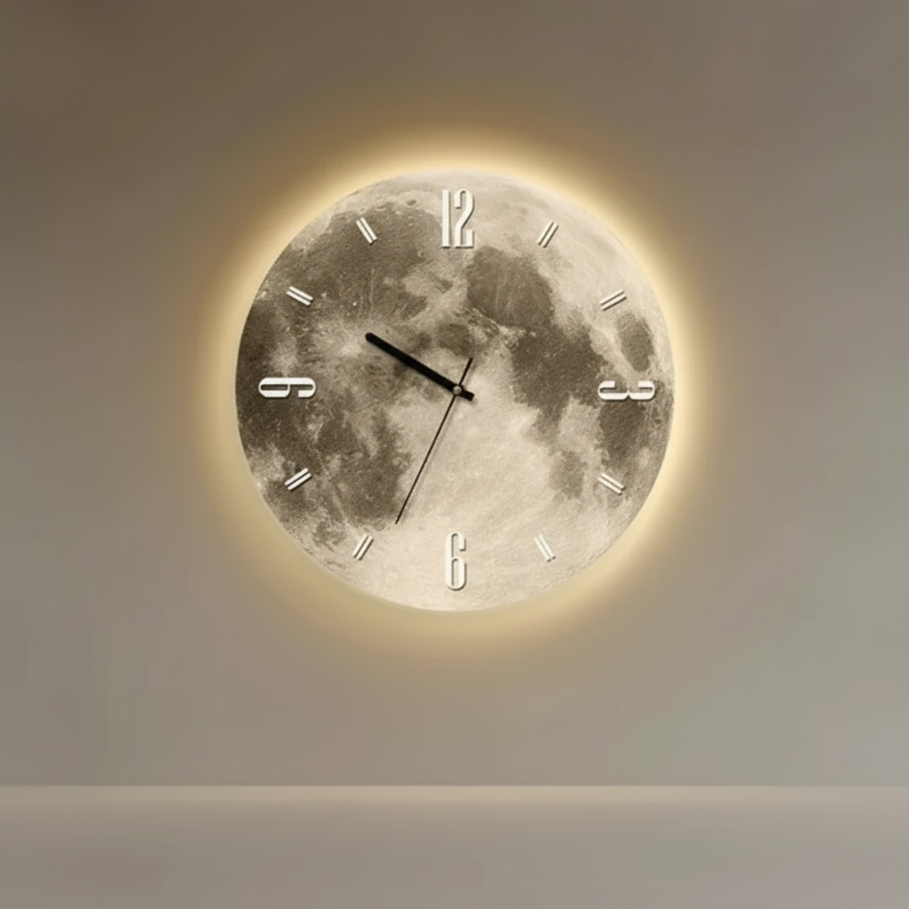 Moon Wall Clock | Decorative Home Accent for Living Space