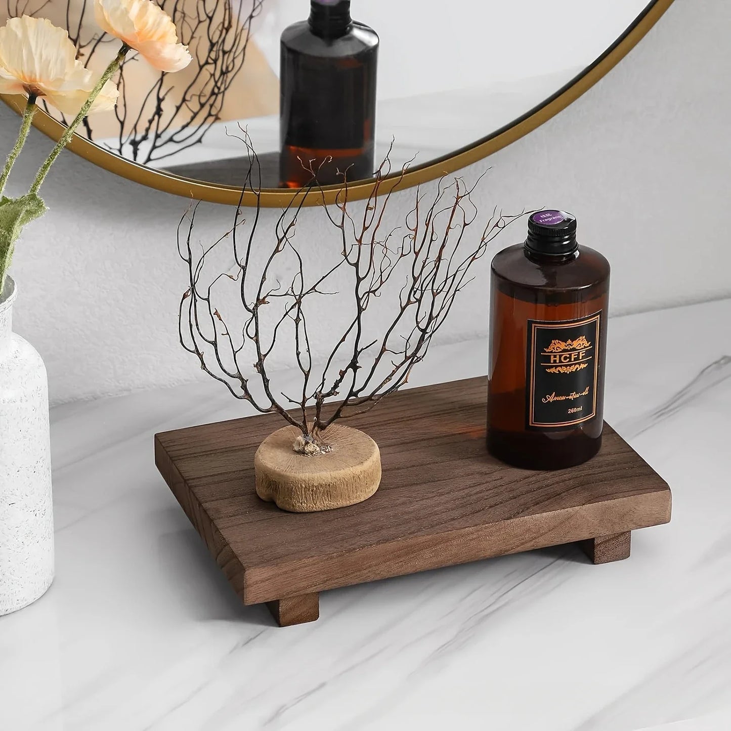Elevati - Rectangular Rustic Pedestal Tray