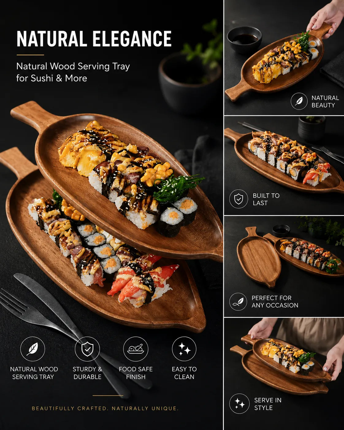 Foliara - Leaf-Shaped Minimalist Serving Tray