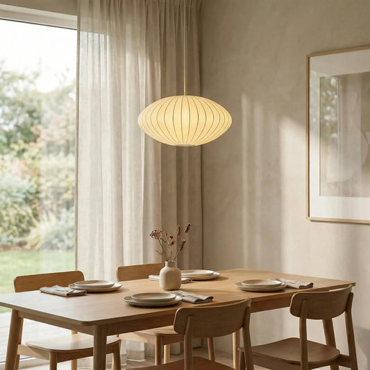 Glowspire - Ribbed Oval Pendant Lamp Shade