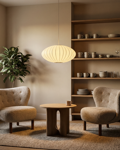 Glowspire - Ribbed Oval Pendant Lamp Shade