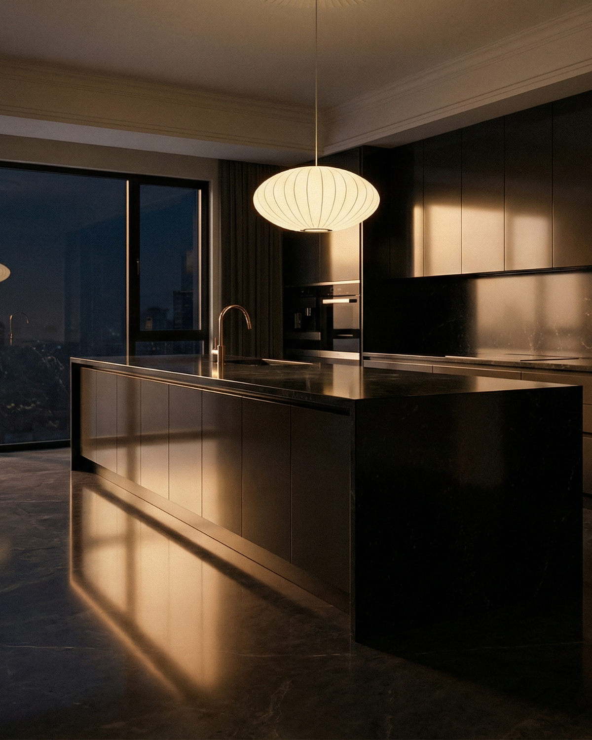 Glowspire - Ribbed Oval Pendant Lamp Shade