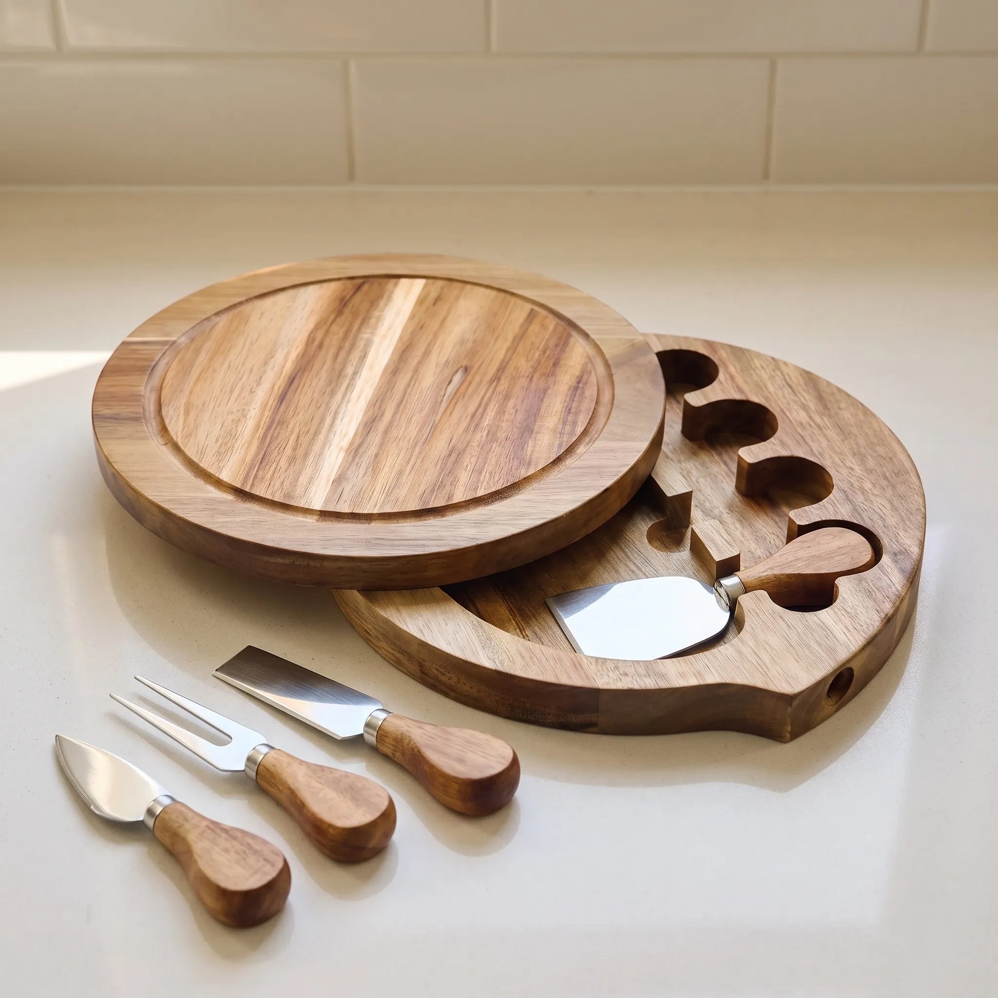 Grazora - Round Charcuterie Board With Hidden Storage