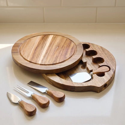 Grazora - Round Charcuterie Board With Hidden Storage