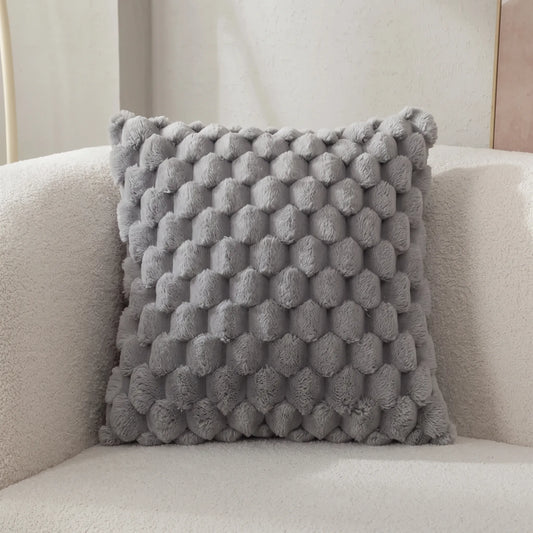 GridPlush - 3D Textured Square Cushion Cover