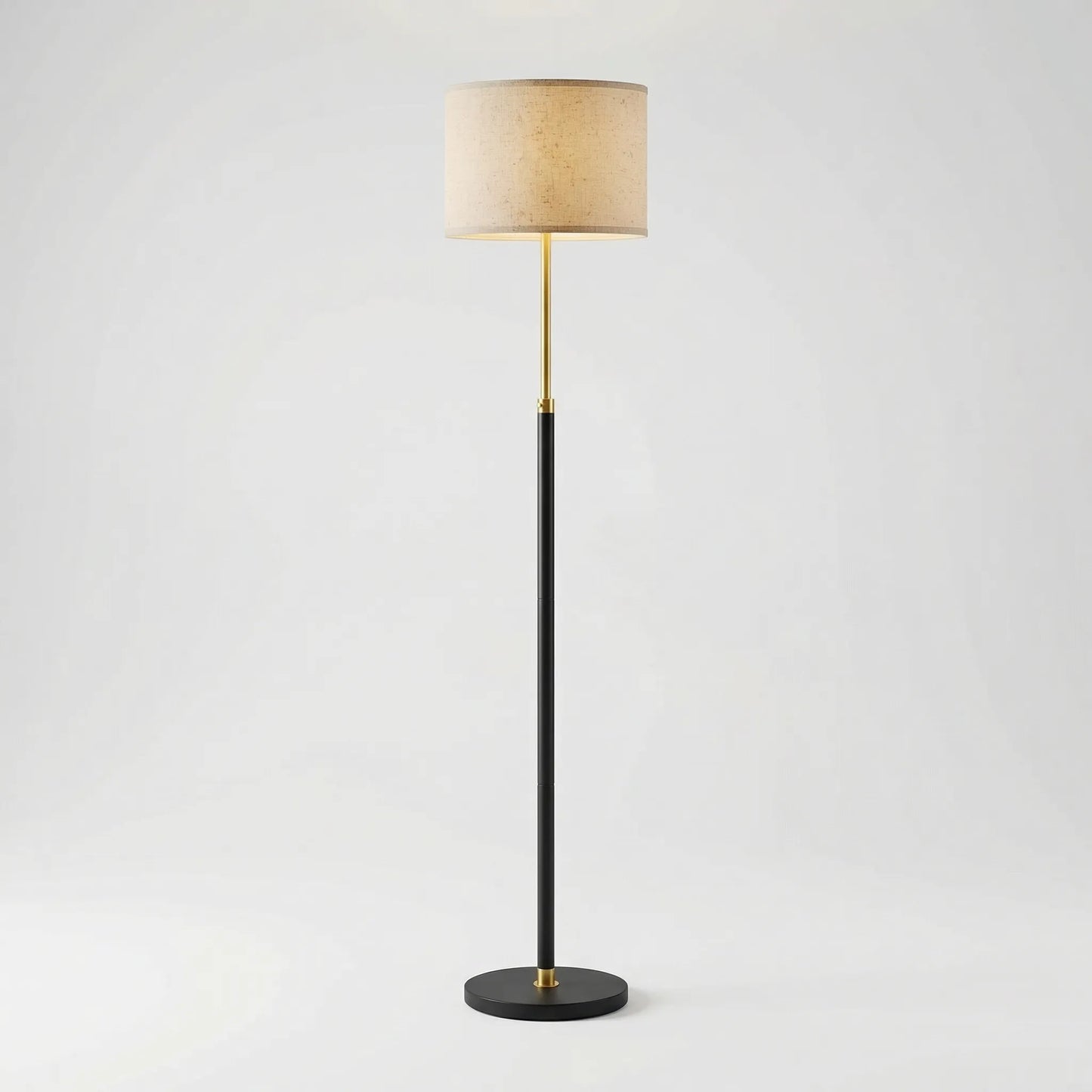 Halvorn - Height-Adjustable Fabric Shade Floor Lamp