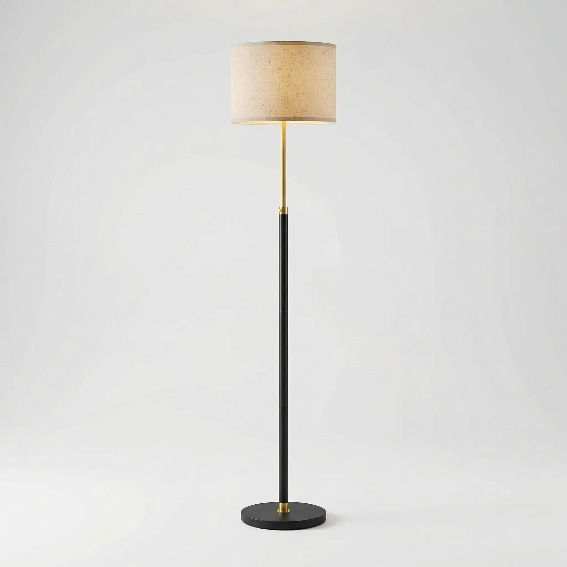 Halvorn - Height-Adjustable Fabric Shade Floor Lamp