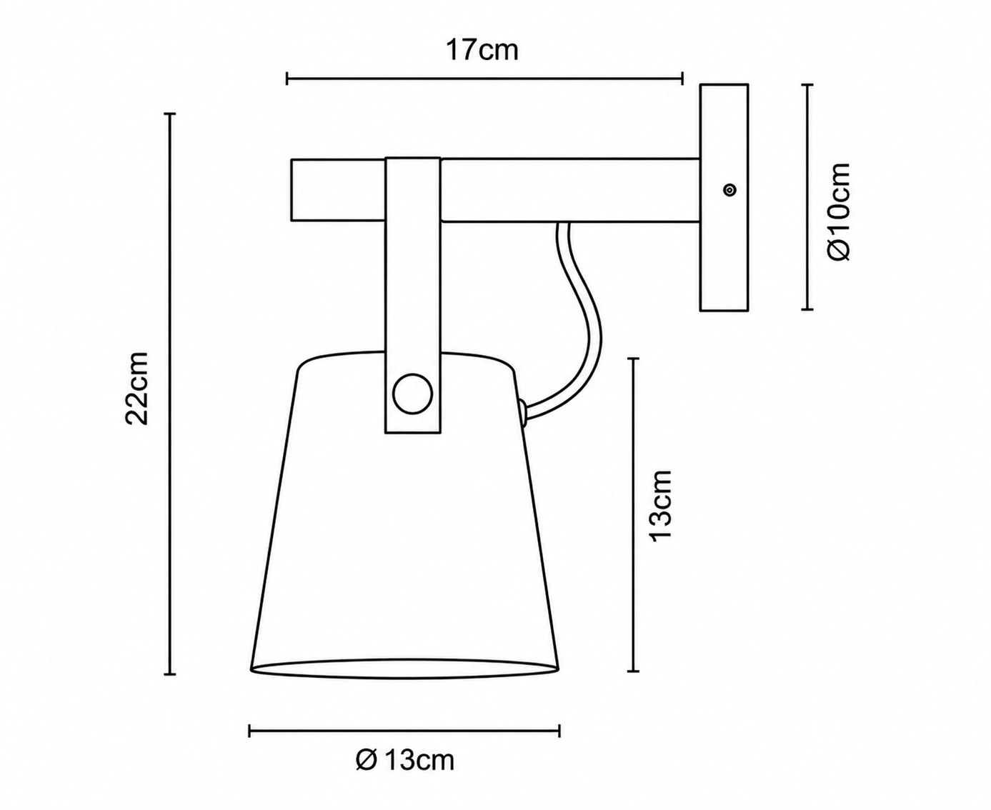 Strappello - Suspended Shade Wall-Mounted Light