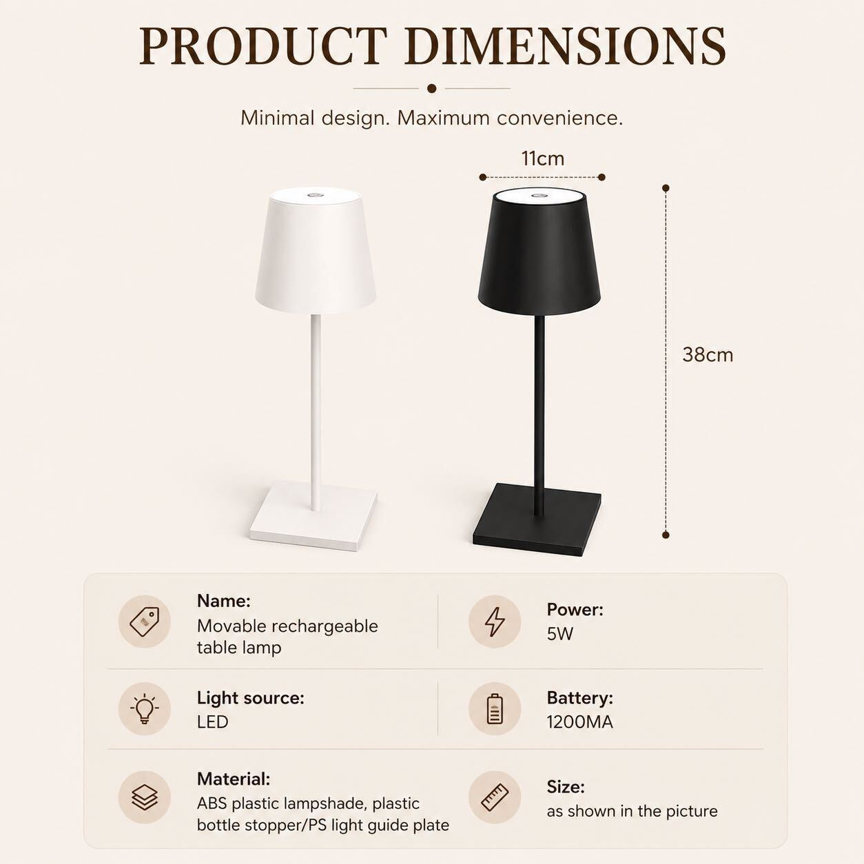 Glowmere - Minimalist Table Lamp - Modern Bedside Lamp