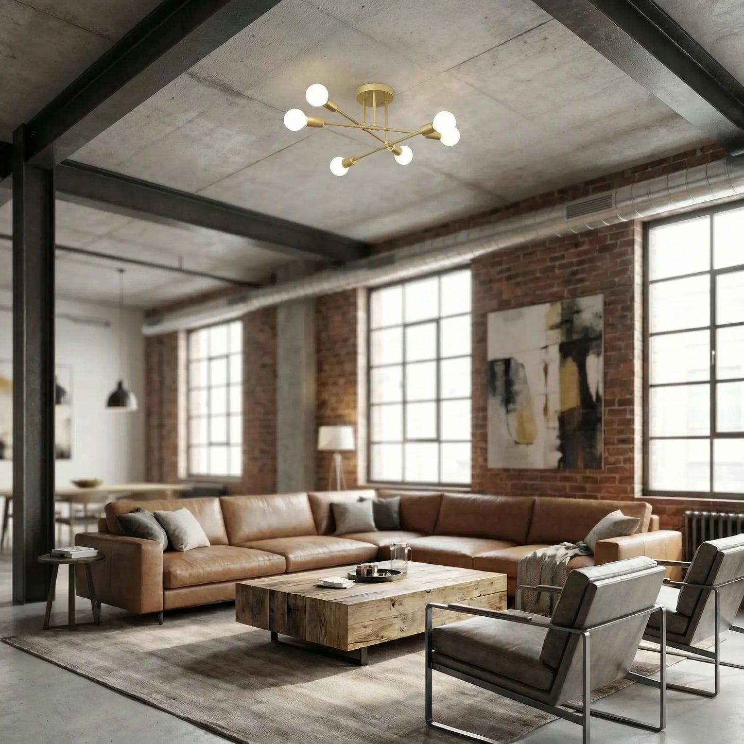 Ironvex - 6-Head Retro Industrial Ceiling Lamp