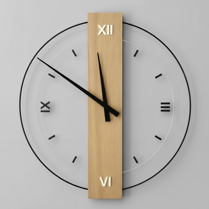 Aurra | Large Silent Wooden Wall Clock