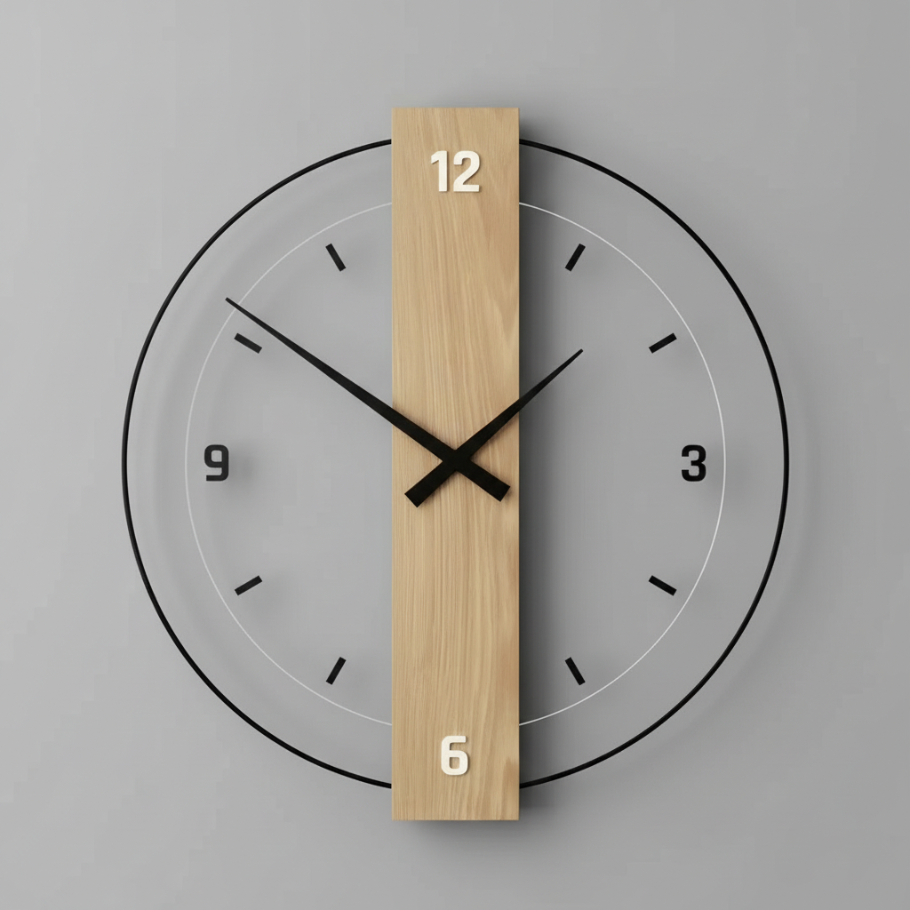 Aurra | Large Silent Wooden Wall Clock