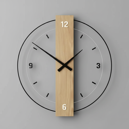 Aurra | Large Silent Wooden Wall Clock