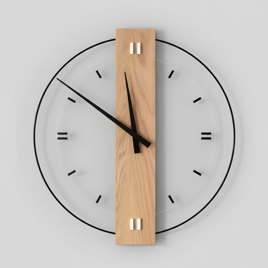 Aurra | Large Silent Wooden Wall Clock