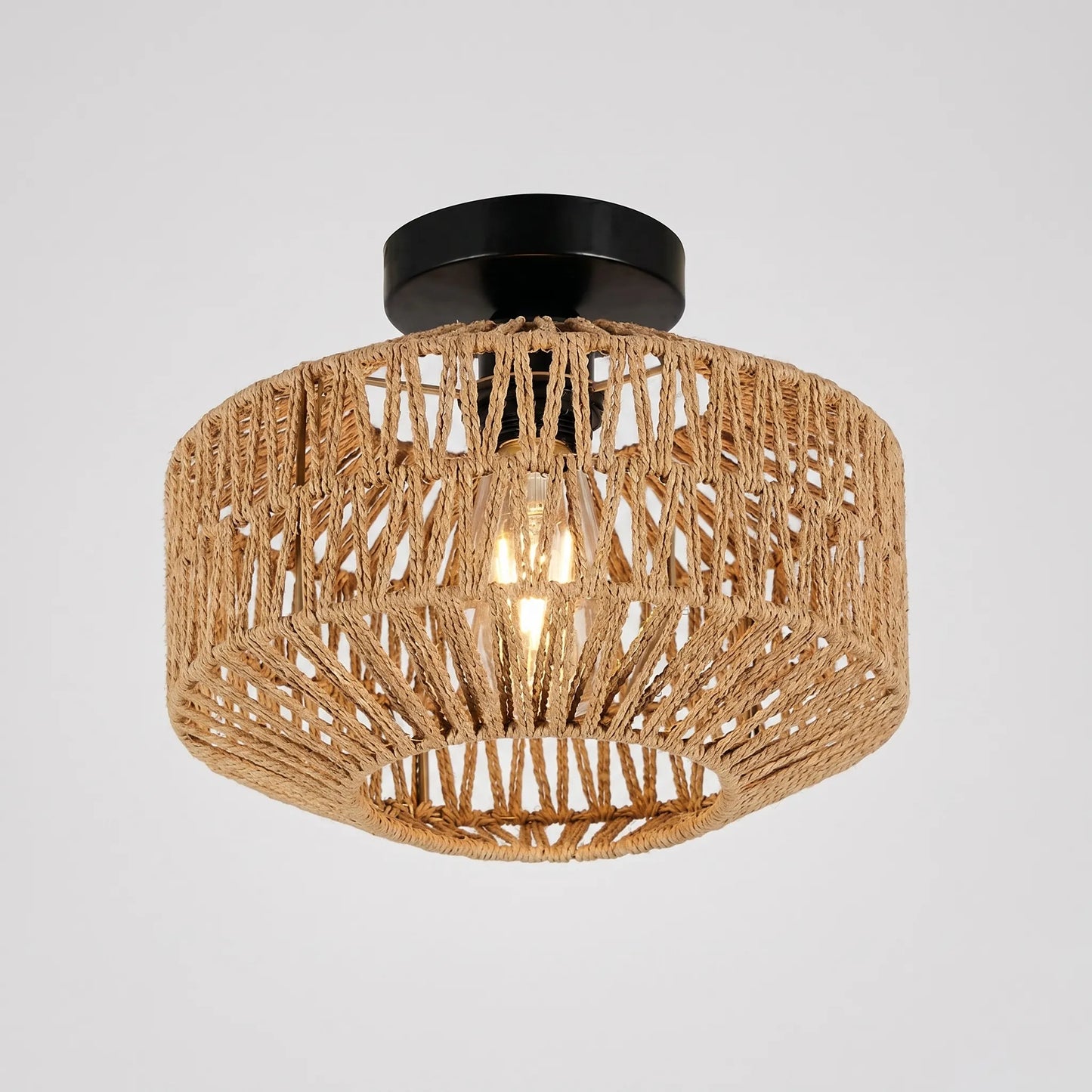 Lumara - Woven Natural Flush Mount Light