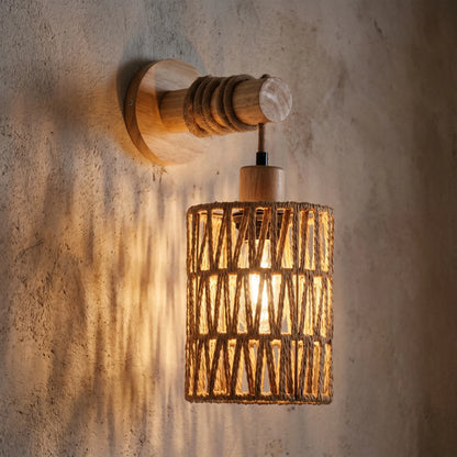 Lumiloom - Woven Cylindrical Wall Lamp