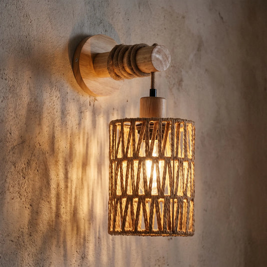 Lumiloom - Woven Cylindrical Wall Lamp