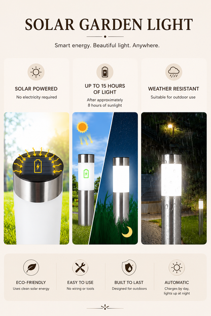 Lumipath - Modern Cylindrical Solar Outdoor Pathway Lights