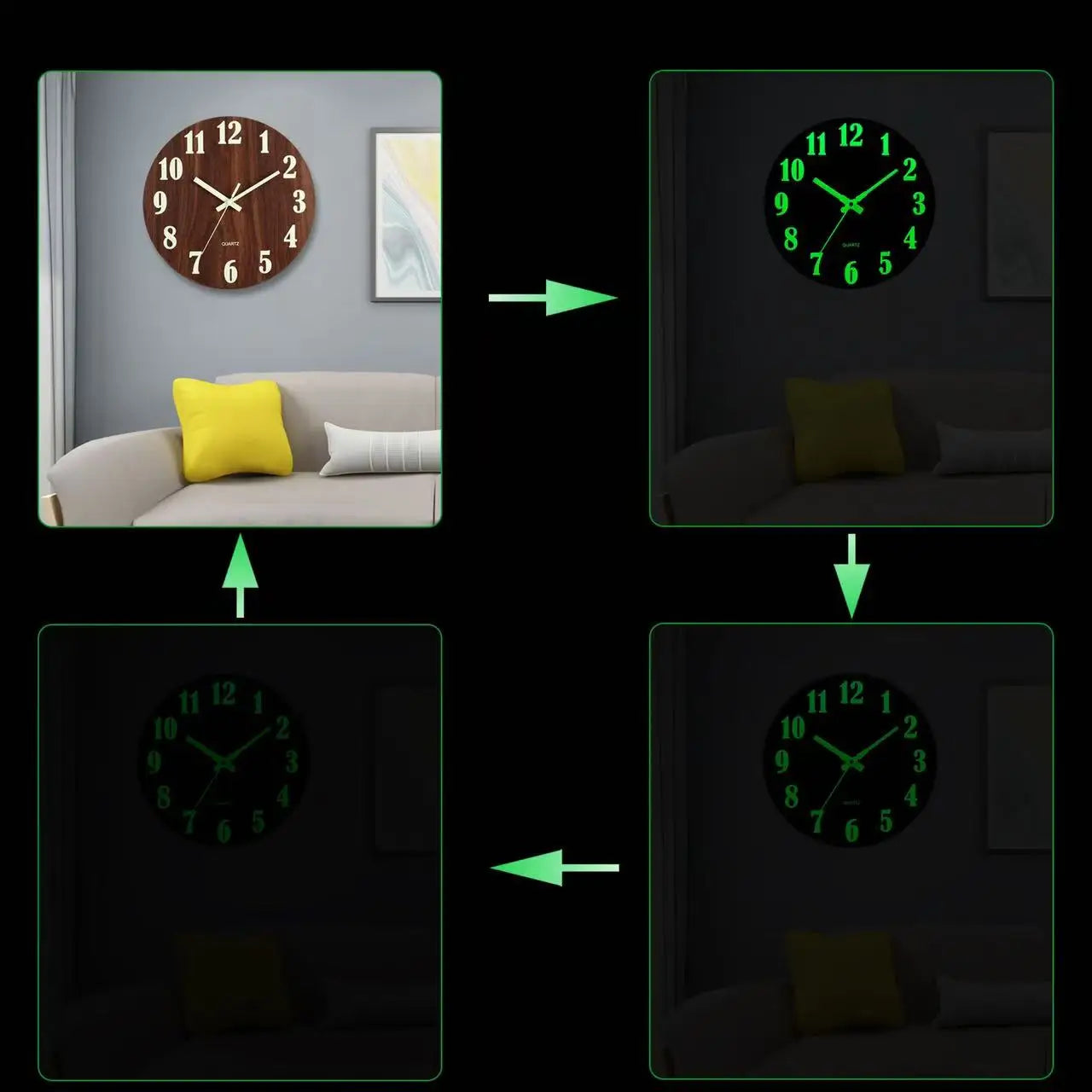 Lumiria - Minimalist Luminous Analog Wall Clock