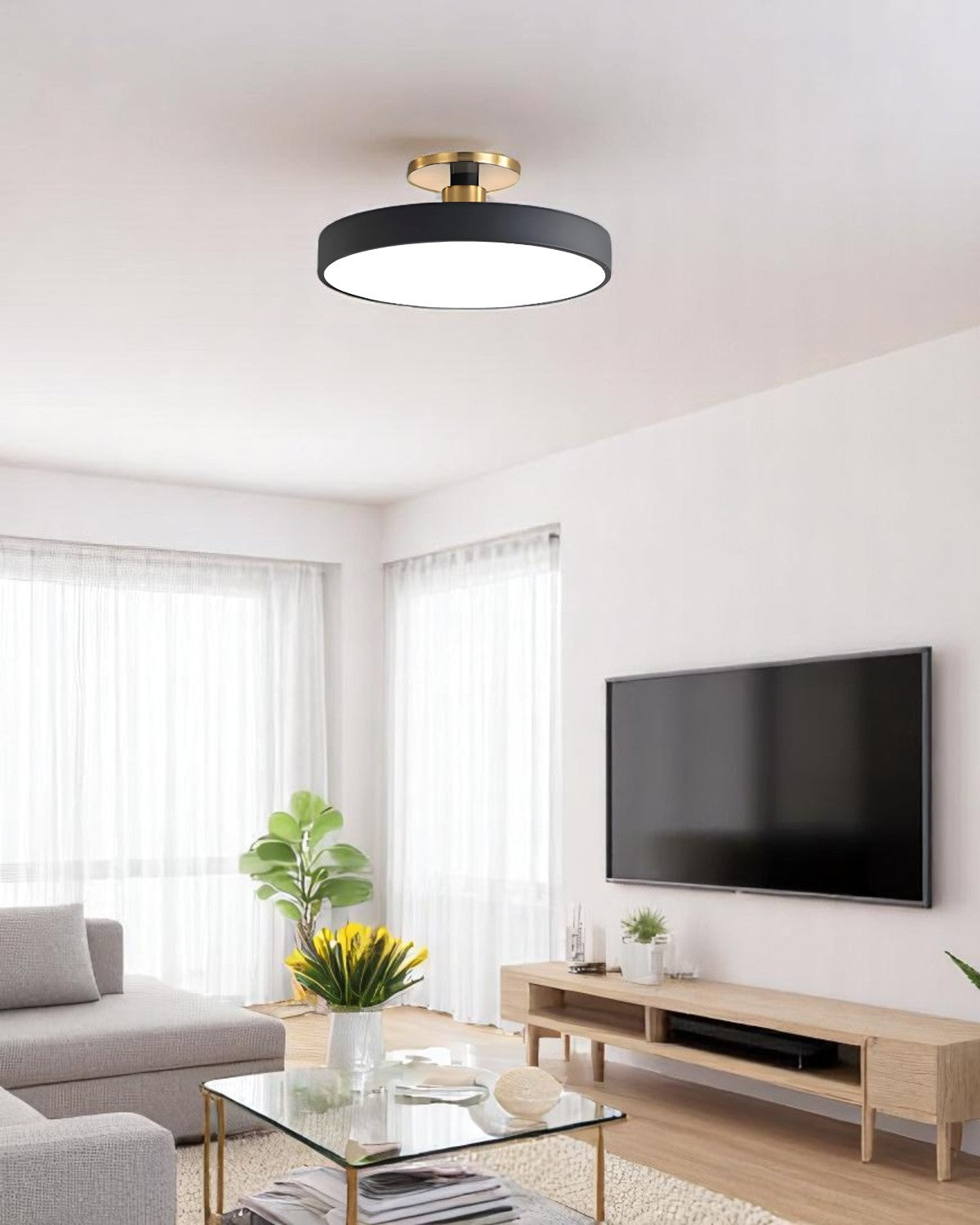Lumivara - Semi-Flush Circular Ceiling Lamp