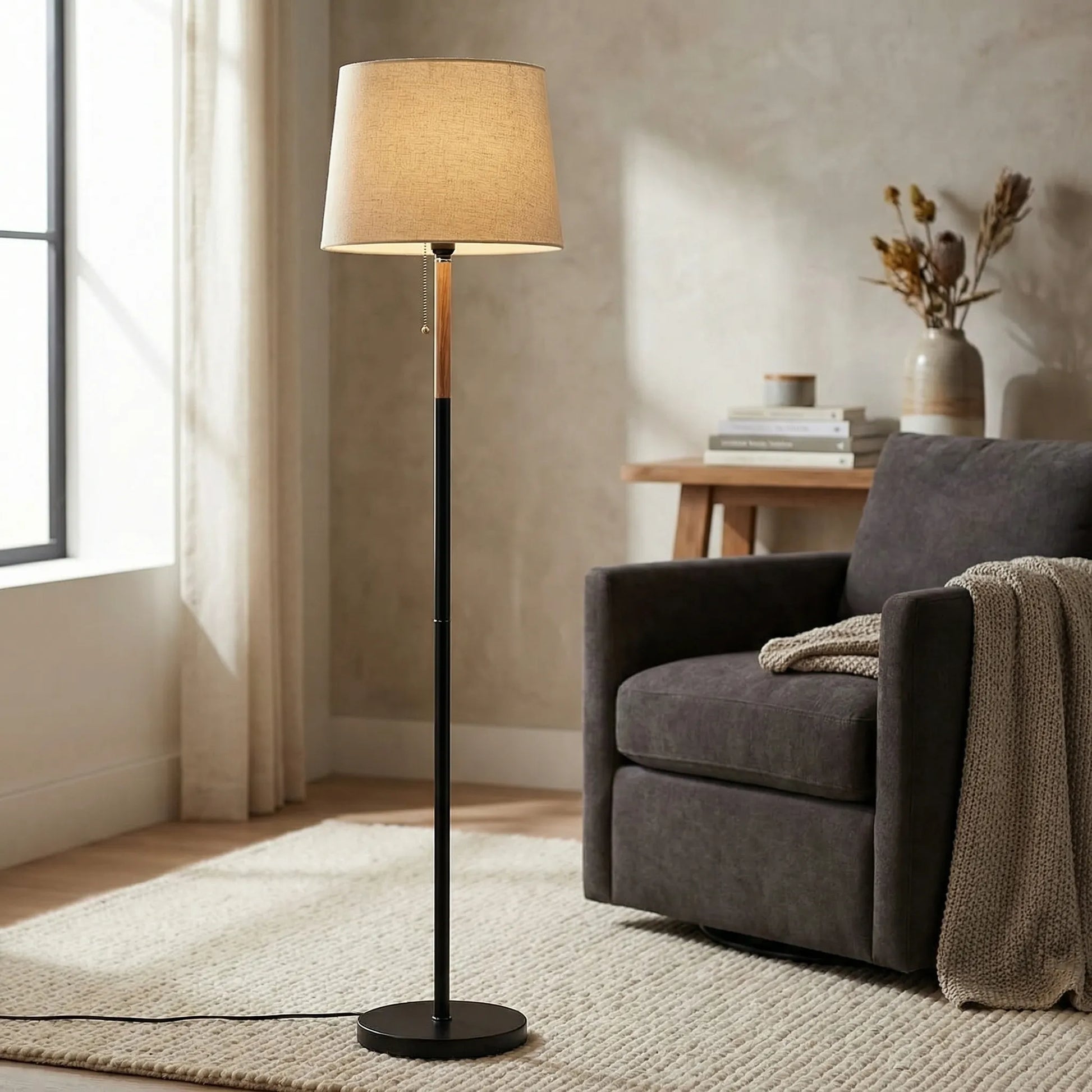 Lumivare - Tall Pole Floor Lamp With Shade