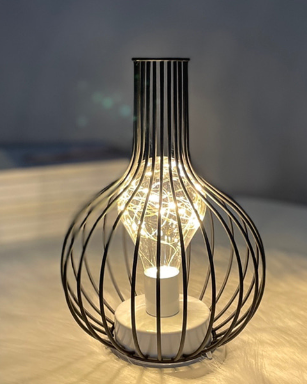 Lumiveil - Open Cage-Frame Sculptural Table Lamp